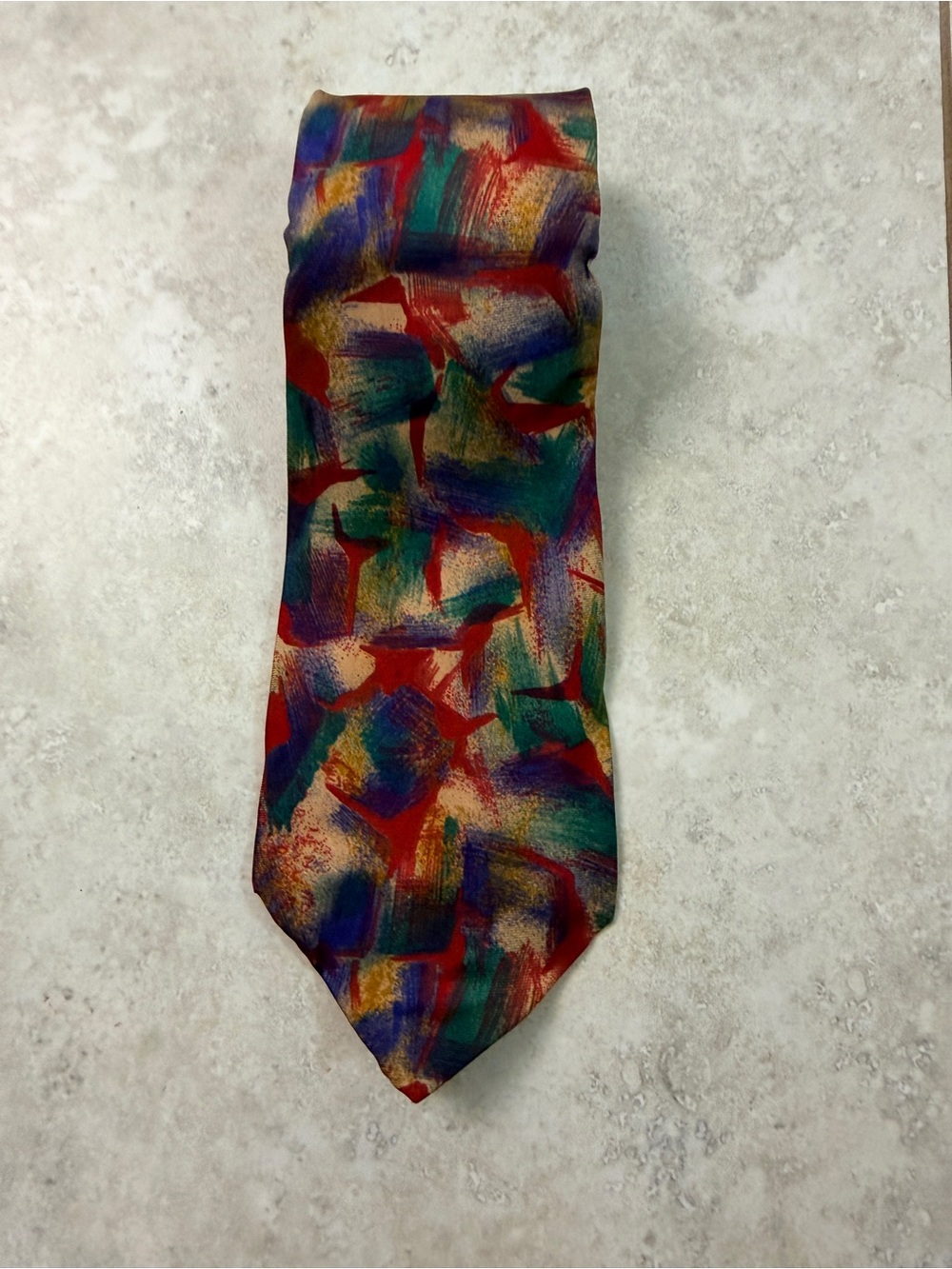 Geoffrey Beene Abstract Multicolor Silk Tie Vintage Men’s Designer Neck Tie